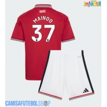 Camisa de time de futebol Manchester United Kobbie Mainoo #37 Replicas 1º Equipamento Infantil 2026-27 Manga Curta (+ Calças curtas)